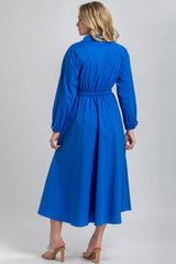ALTHEA | Blue Maxi Shirt Dress