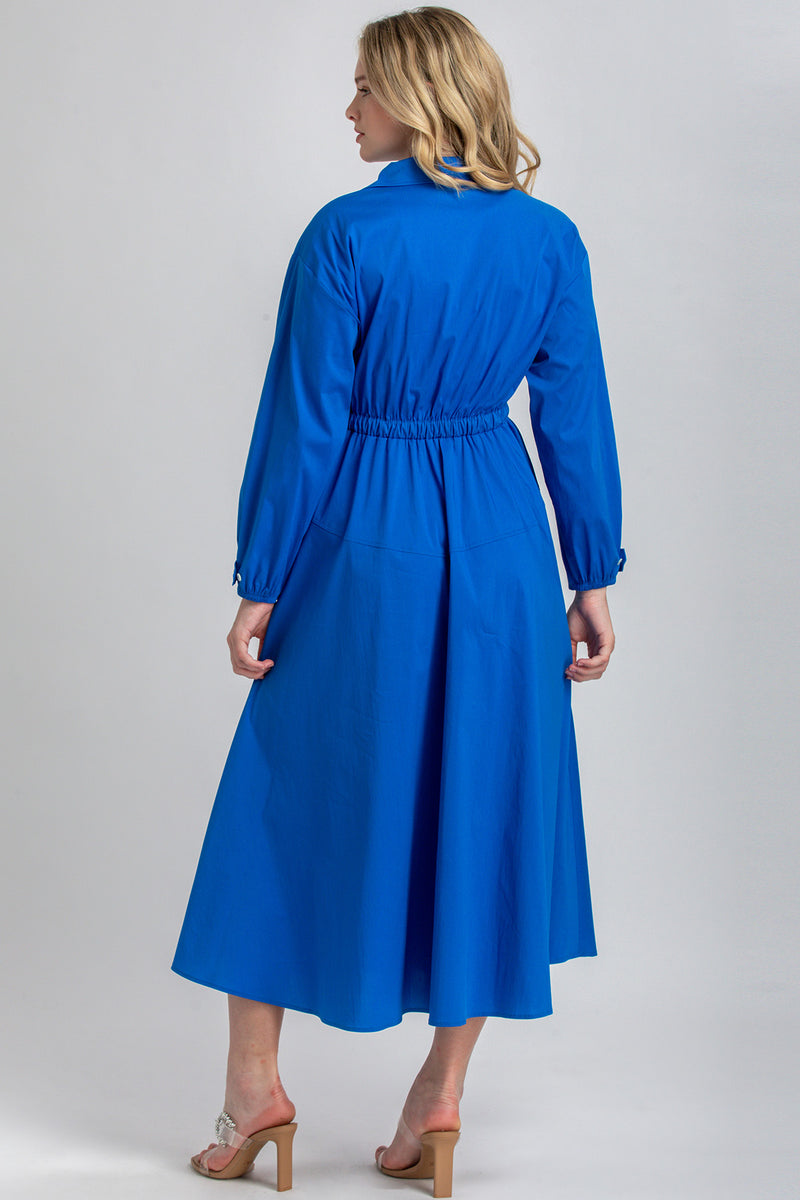 ALTHEA | Blue Maxi Shirt Dress
