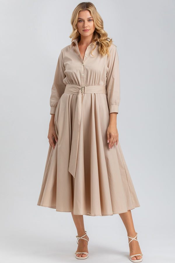DAISY | Maxi Abito a Camicia Beige - Pietro Brunelli