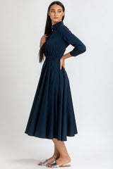 DAISY | Maxi Abito a Camicia Blu Scuro