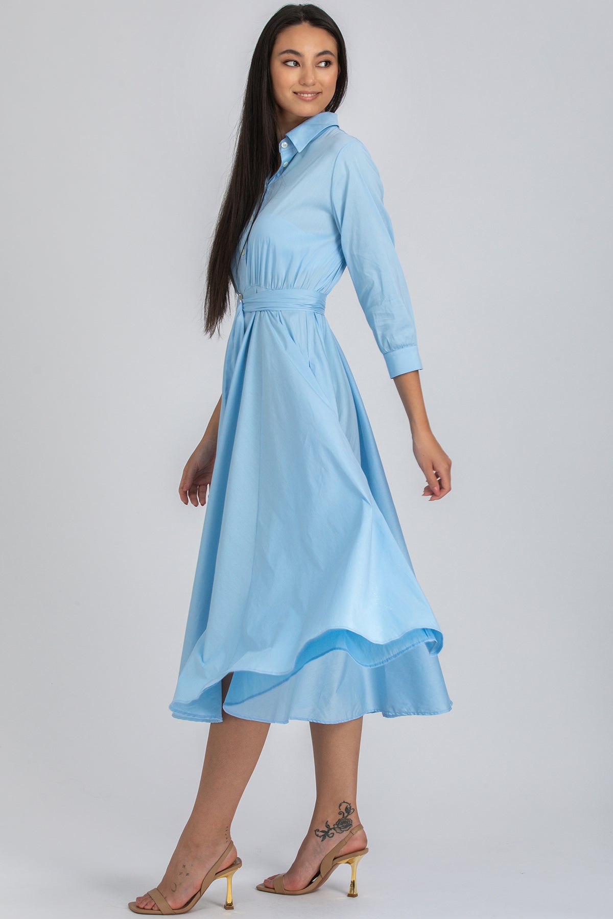 DAISY | Sku BlueMaxi Shirt Dress 