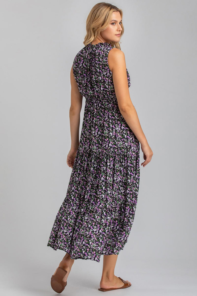 ROSE QB50 | Maternity Printed Dress with Ruffles