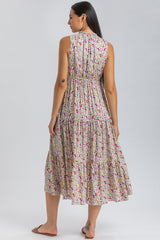 ROSE QA50 | Maxi Printed Dress with Ruffles
