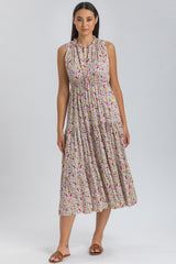 ROSE QA50 | Maxi Printed Dress with Ruffles