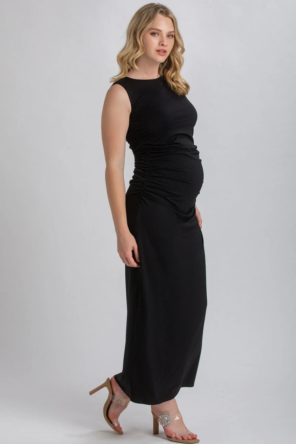 BLOSSOM | Abito Premaman Smanicato Nero in Morbido Bambù