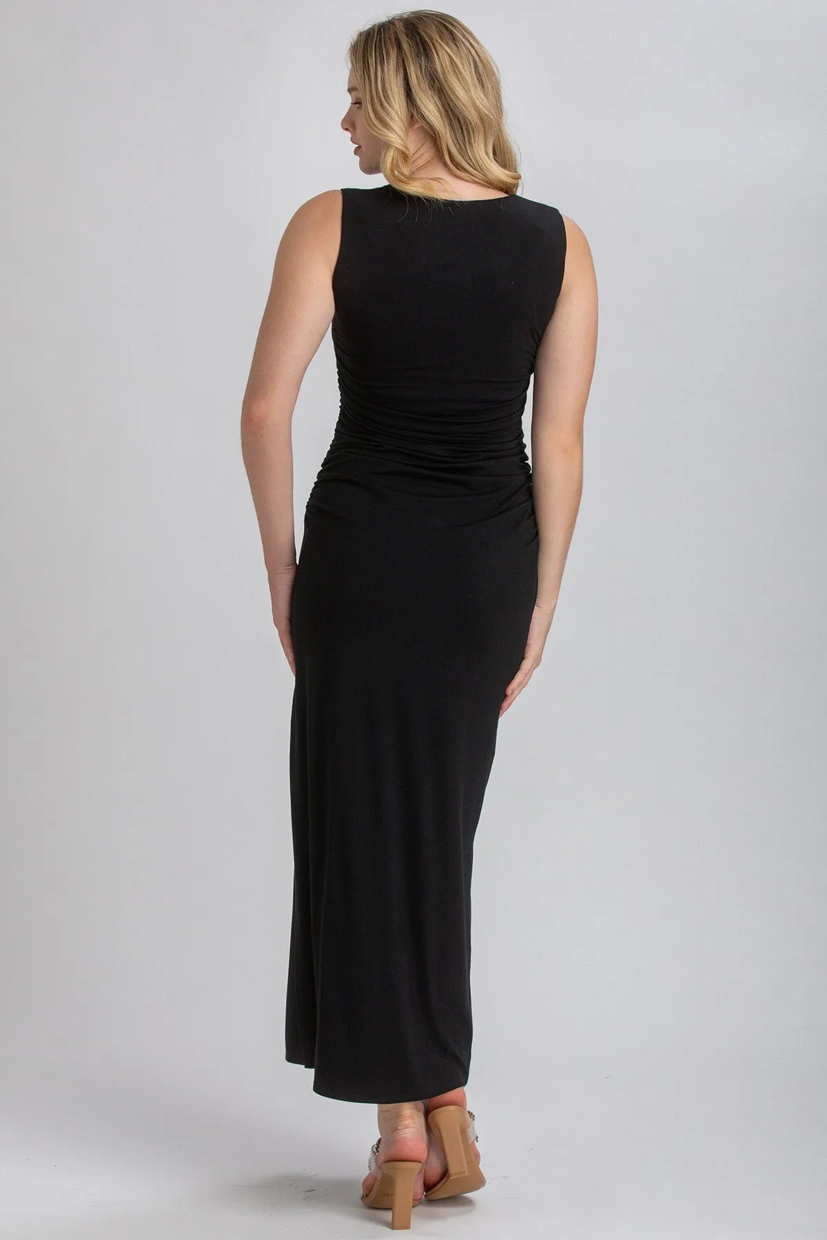 BLOSSOM | Abito Premaman Smanicato Nero in Morbido Bambù