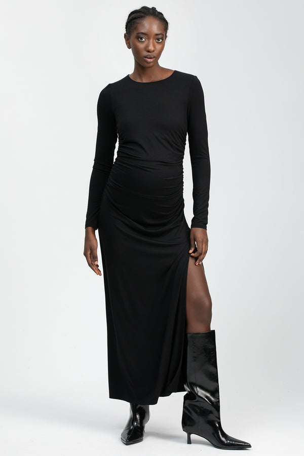 DAPHNE | Black Maternity Dress in Soft Bamboo Jersey