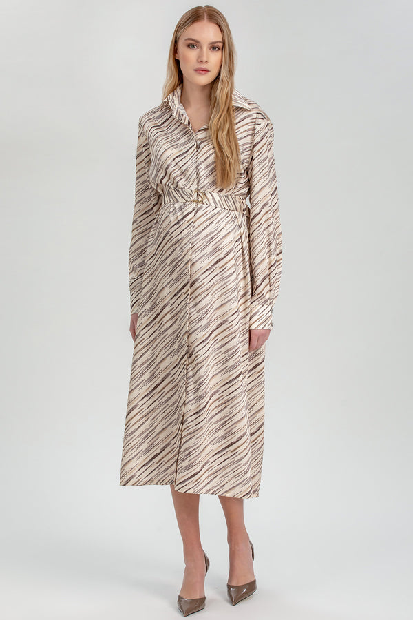 ALTHEA Q176 | Abito Camicia Premaman Stampato