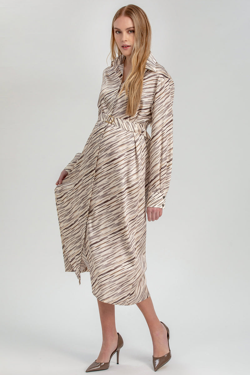 ALESSIA Q176 | Abito Camicia Premaman Stampato