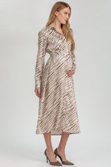 ALESSIA Q176 | Abito Camicia Premaman Stampato