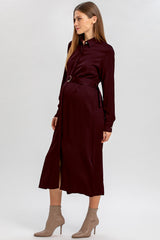 ALESSIA | Red Maternity Shirt Dress