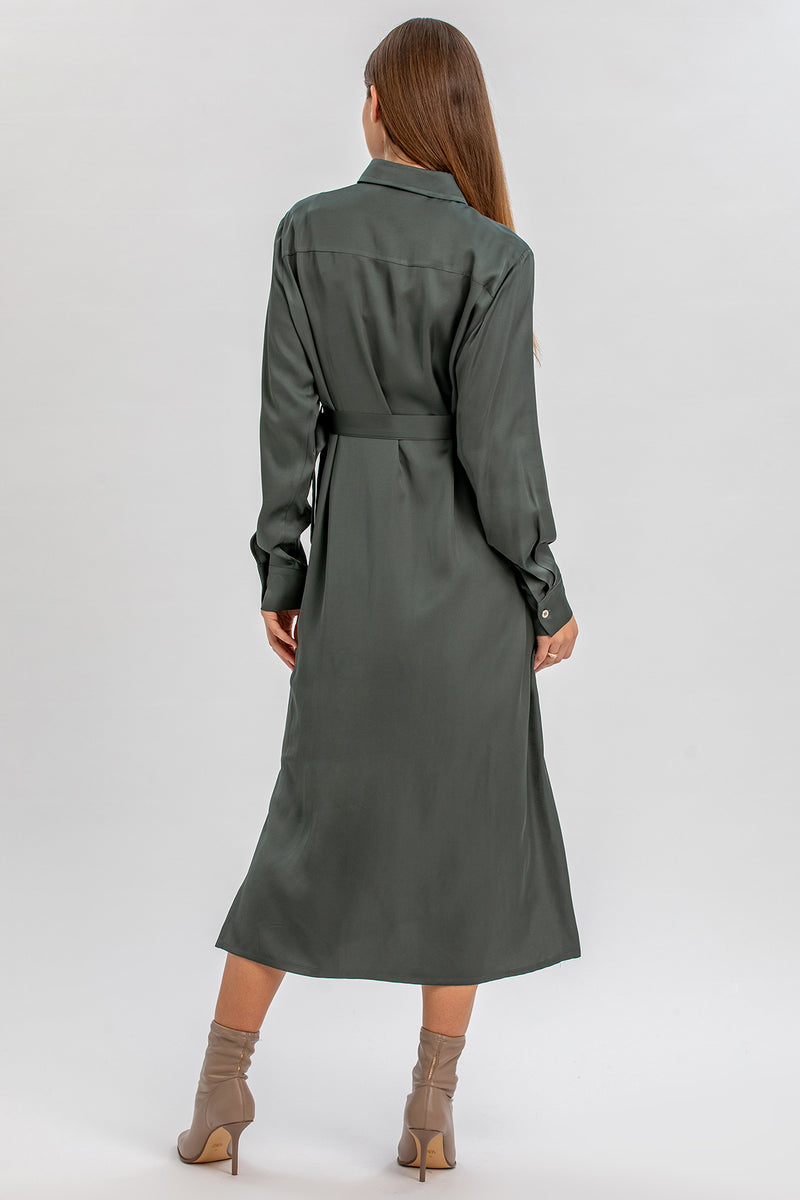 ALESSIA | Green Maternity Shirt Dress