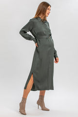 ALESSIA | Green Maternity Shirt Dress