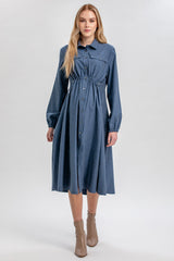 ERICA | Blue Maternity Shirt Dress