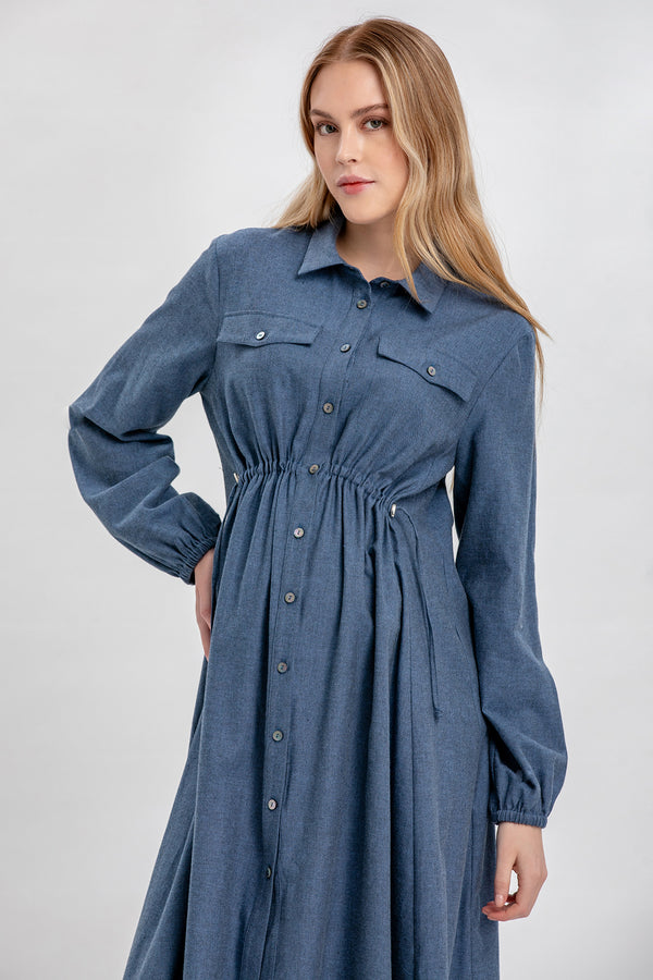 ERICA | Blue Maternity Shirt Dress