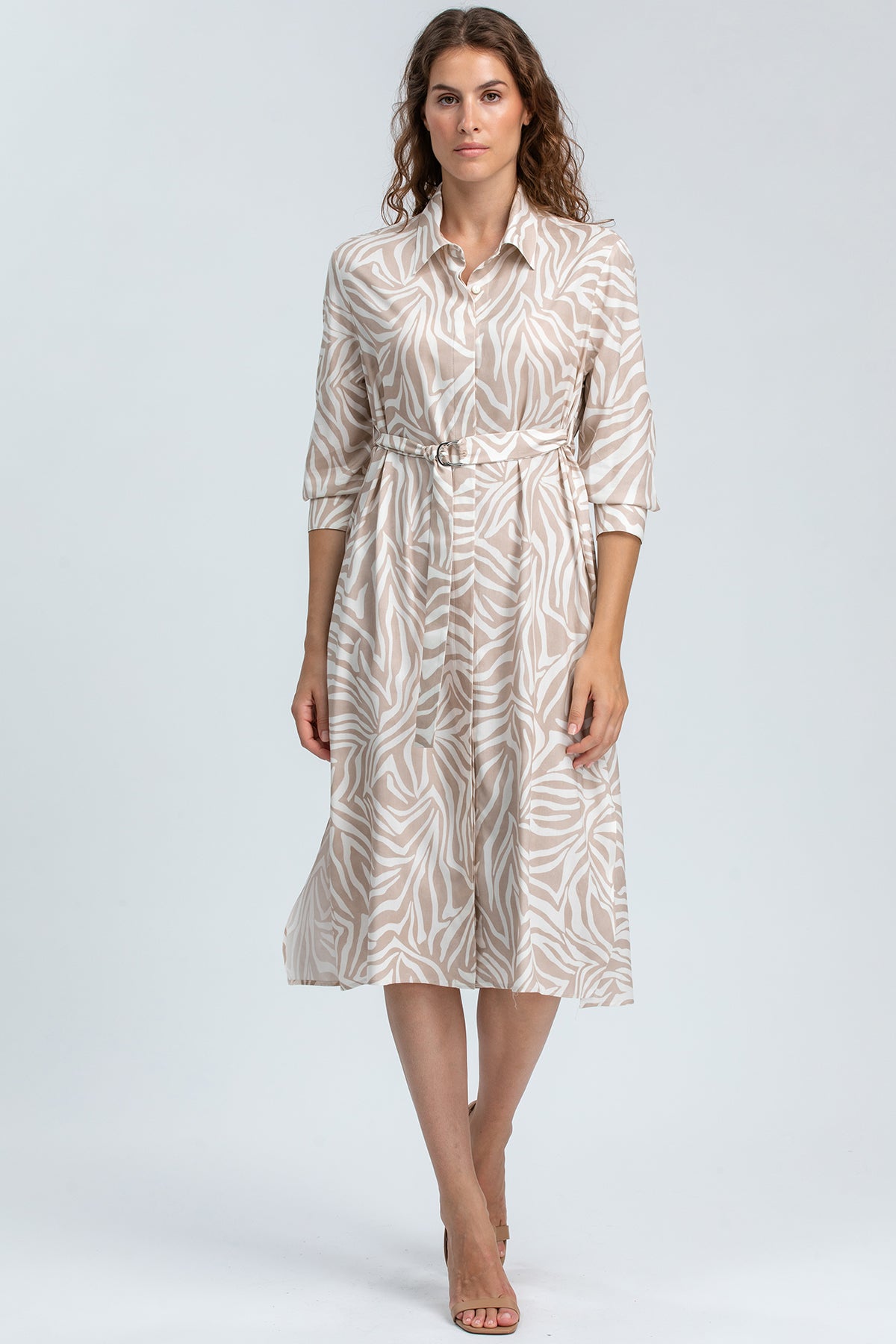 MARGHERITA QC67 | Abito a Camicia Stampato