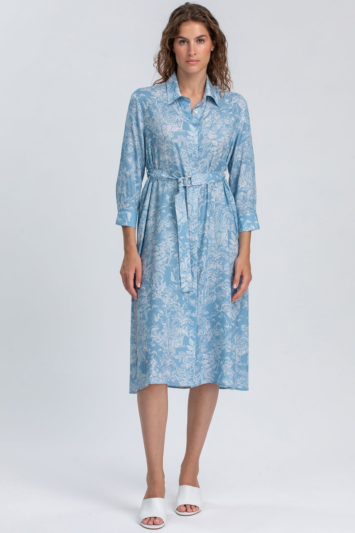 MARGHERITA QD31 | Abito a Camicia Stampato