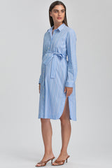 BIANCA | Striped Cotton Maternity Shirtdress