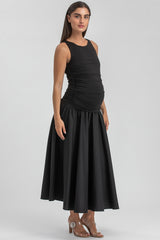 MERIDA | Abito Premaman Smanicato in Morbido Bambù Nero