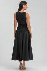 MERIDA | Abito Premaman Smanicato in Morbido Bambù Nero