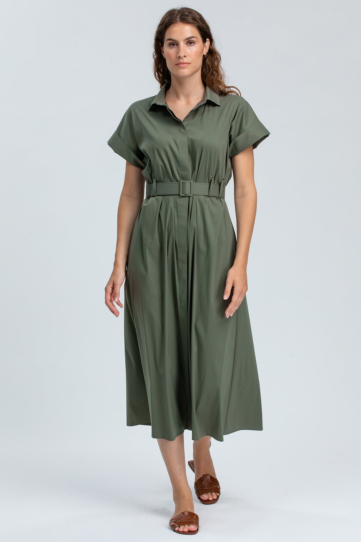 ASIA | Abito Midi in Cotone Verde