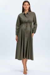 ALTHEA | Green Maternity Shirtdress