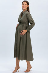 ALTHEA | Green Maternity Shirtdress