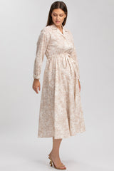ALTHEA QE31 | Printed Maternity Shirtdress