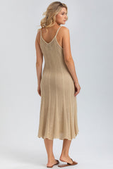 MAGNOLIA | Beige Mesh Dress with V-Neck