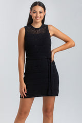PRIMROSE | Mini Abito Nero a Rete