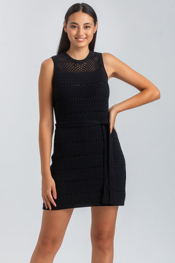 PRIMROSE | Mini Abito Nero a Rete