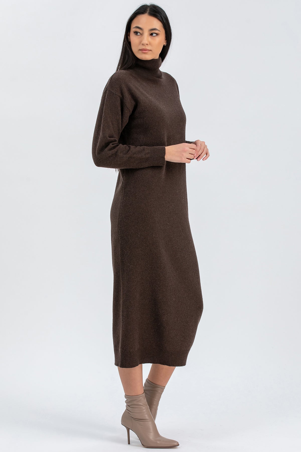 GRESSONEY | Brown Maxi Dress in Wool