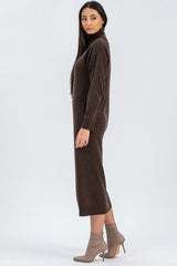 GRESSONEY | Brown Maxi Dress in Wool
