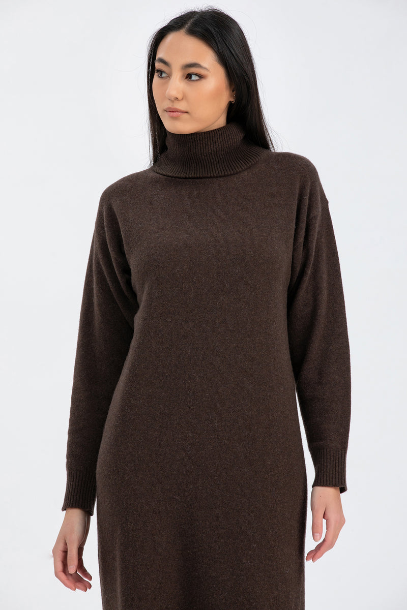 GRESSONEY | Brown Maxi Dress in Wool