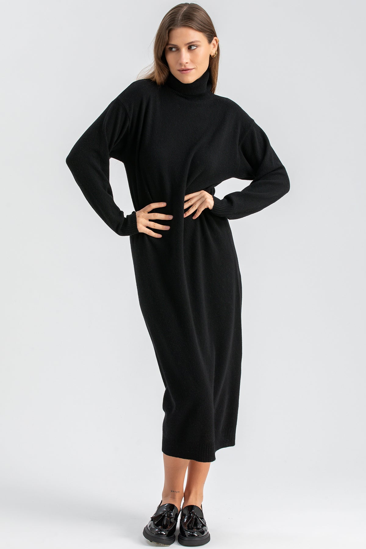 GRESSONEY | Black Maxi Dress in Wool
