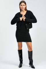 COURCHEVEL | Cardigan in Maglia Bouclé Nero