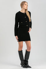 COURCHEVEL | Cardigan Premaman in Maglia Bouclé Nero