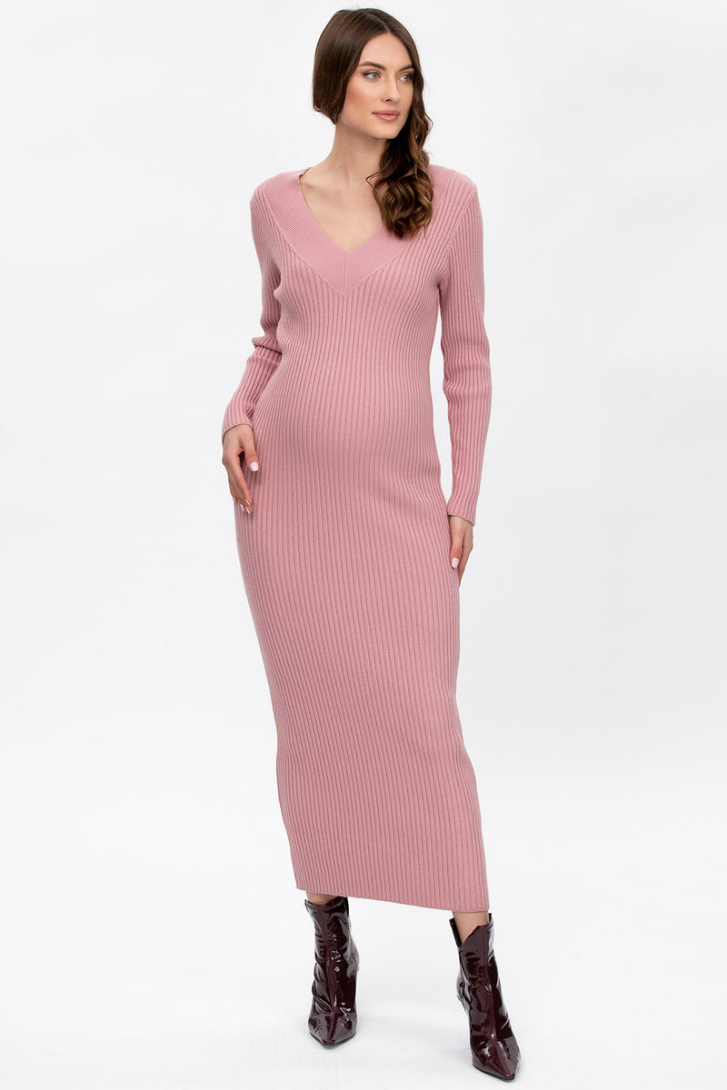 CARA | Abito Premaman Aderente Rosa con Scollo a V