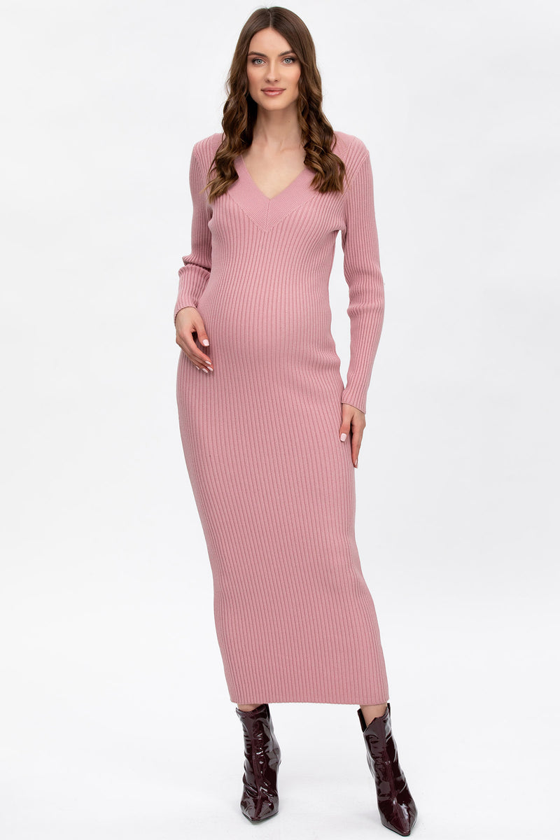 CARA | Abito Premaman Aderente Rosa con Scollo a V