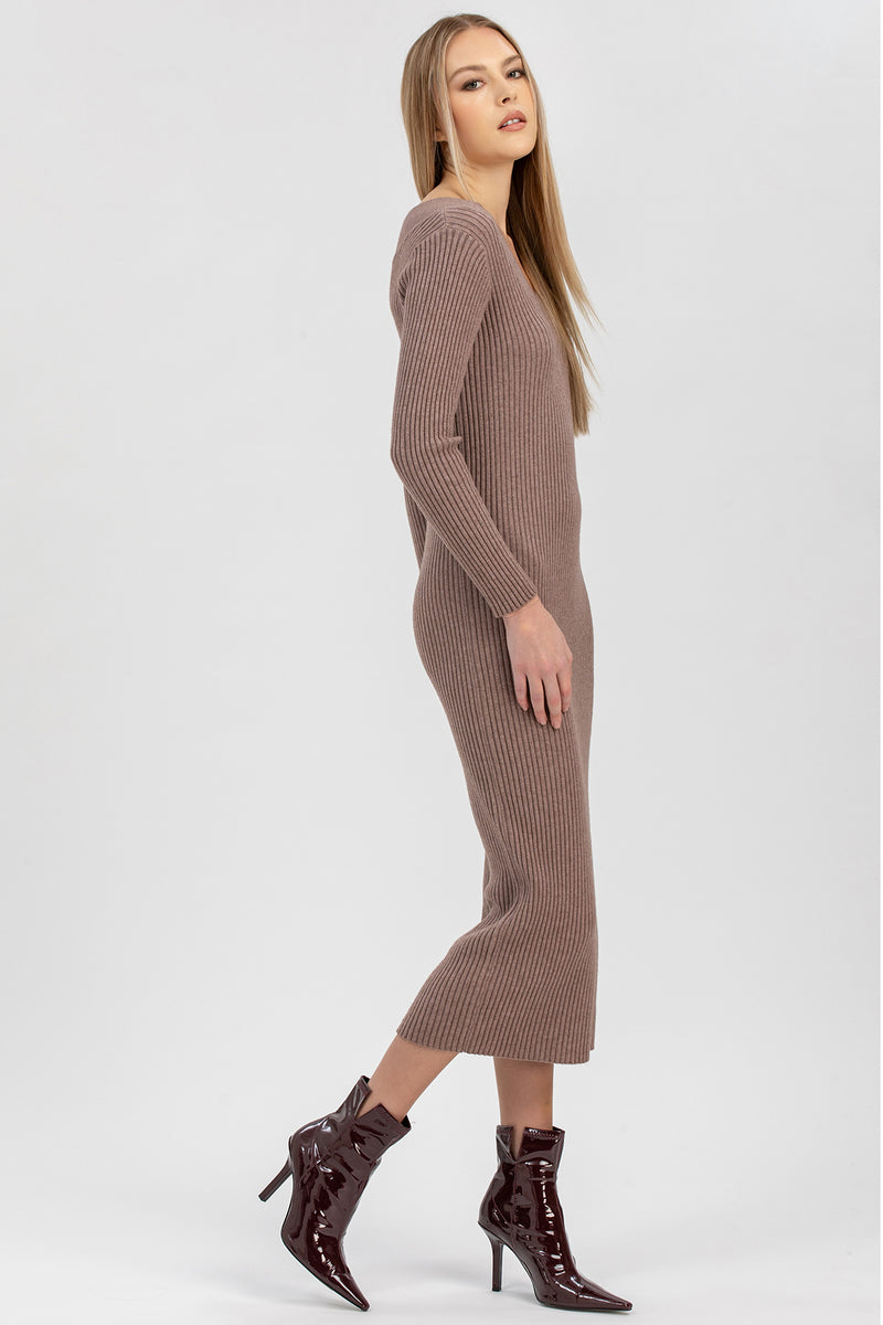 CARA | Pink Dress with V-neck