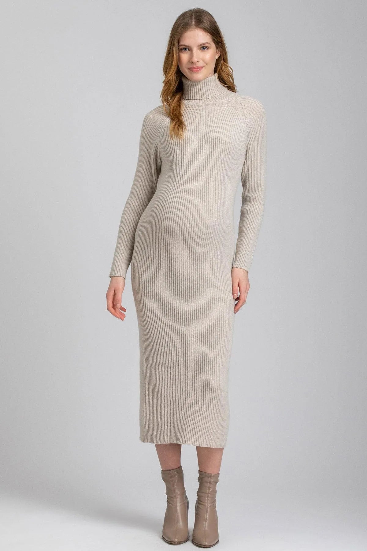 Maxi Abito Premaman Aderente Beige