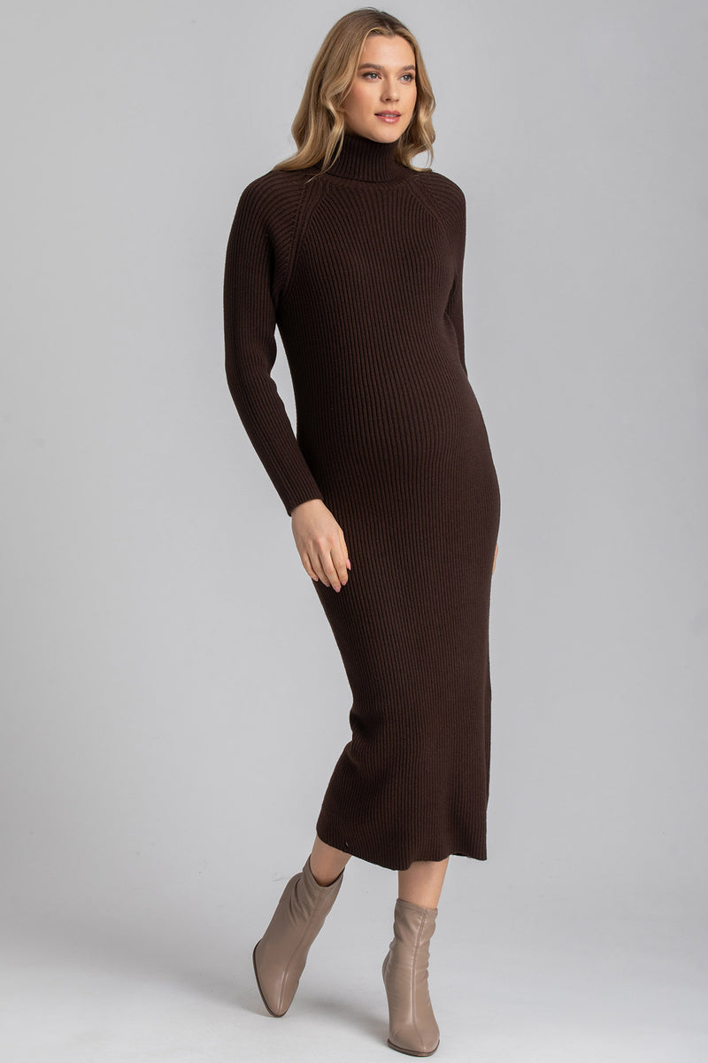 GIORGIA | Maternity Bodycon Dress in Brown
