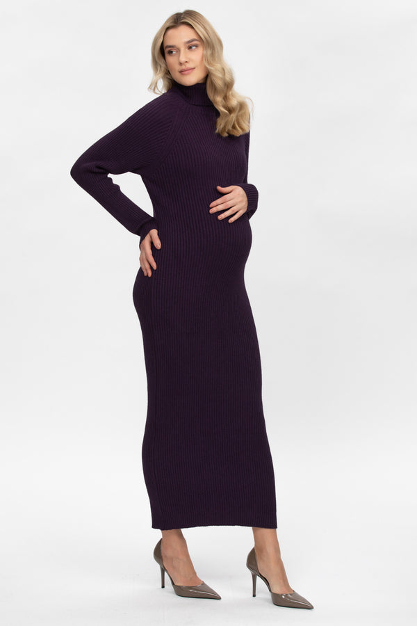 GIORGIA | Maternity Bodycon Dress in Plum