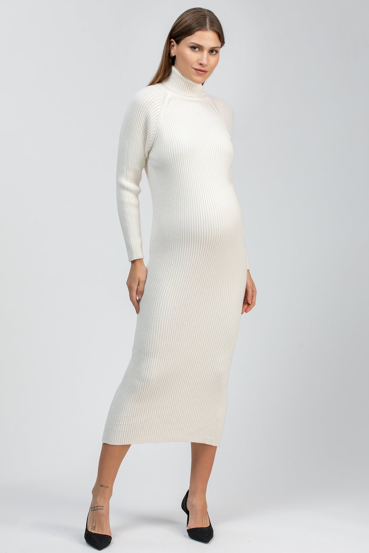 GIORGIA | Maxi Abito Premaman Aderente Bianco