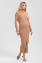 GIORGIA | Maternity Bodycon Dress in Camel