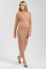 GIORGIA | Maternity Bodycon Dress in Camel