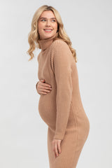 GIORGIA | Maternity Bodycon Dress in Camel