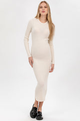 STELLA | White Long-Sleeve Maternity Dress