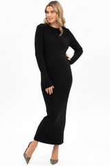 STELLA | Black Long-Sleeve Maternity Dress