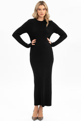STELLA | Black Long-Sleeve Maternity Dress
